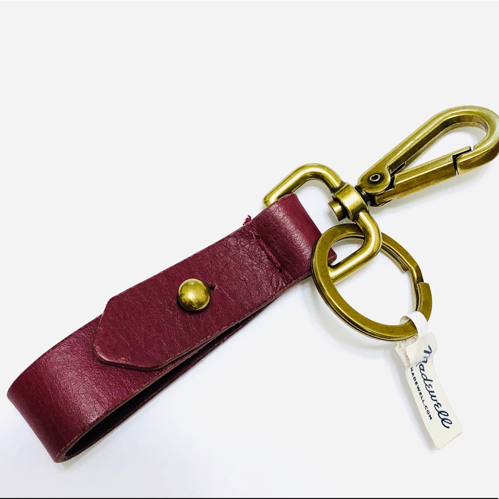 Madewell dark Cabernet key fob